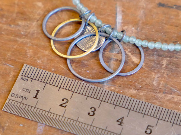 Two-Tone One Off Necklace with Garnet and Aventurine