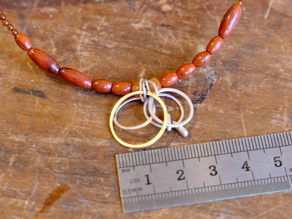 One Off Necklace with Red Jasper