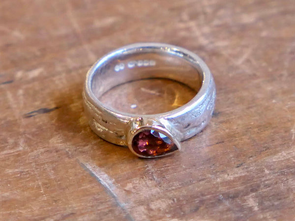 Pink Tourmaline, Gold and Silver Ring