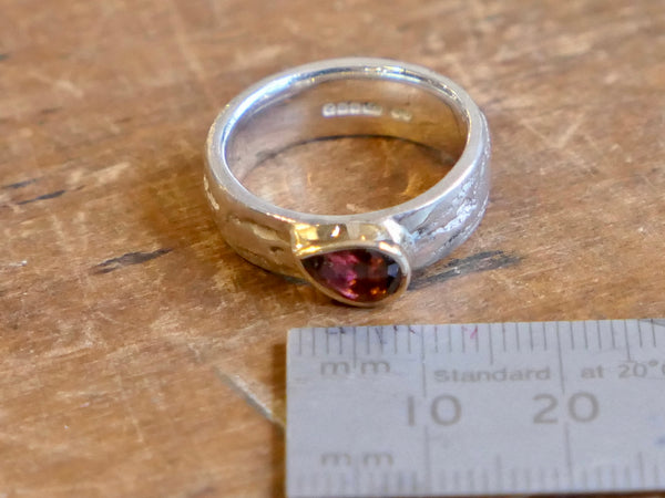 Pink Tourmaline, Gold and Silver Ring