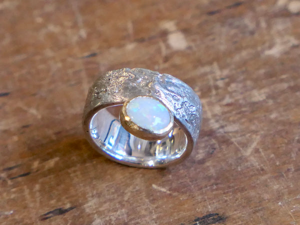 Opal Gold and Silver Ring