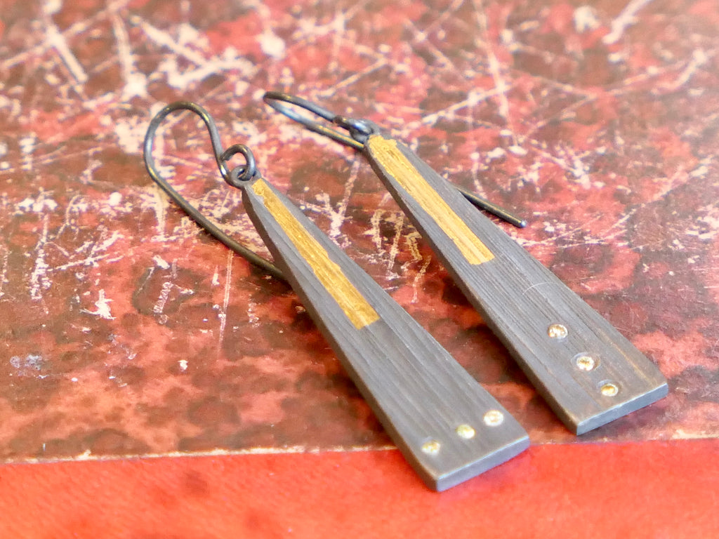 Tramline Keum Boo Danglies with Diamonds