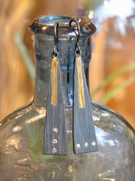 Tramline Keum Boo Danglies with Diamonds