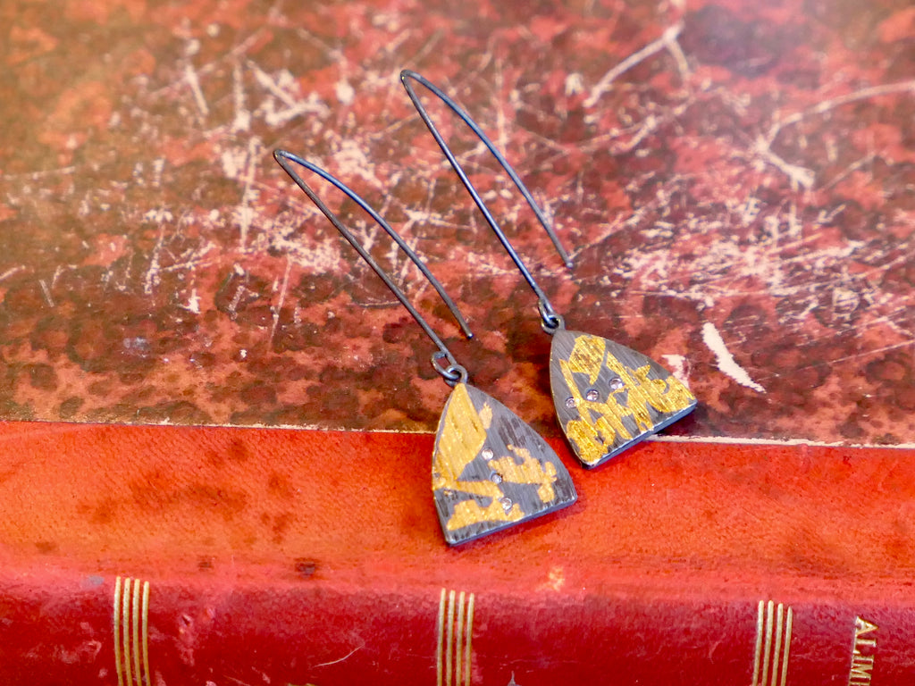 Keum Boo and Pink Diamond Danglies