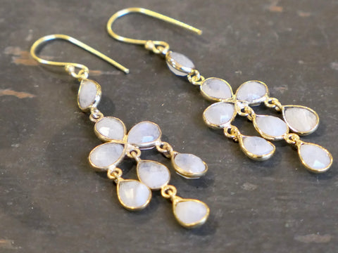 Moonstone Chandelier Earrings