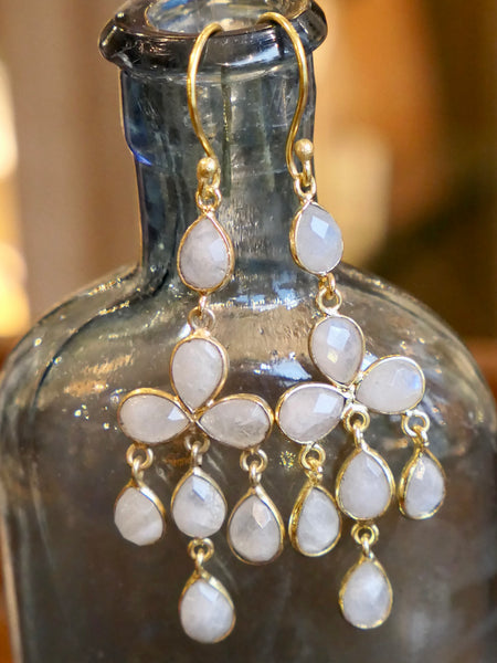 Moonstone Chandelier Earrings