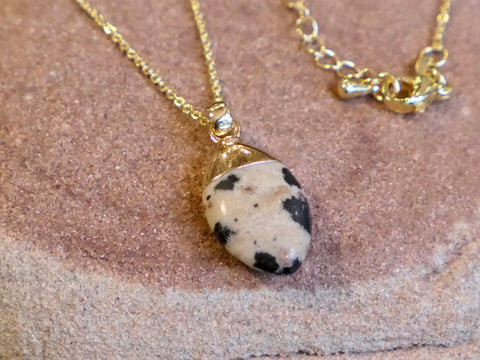 Dalmation Jasper Oval Necklace