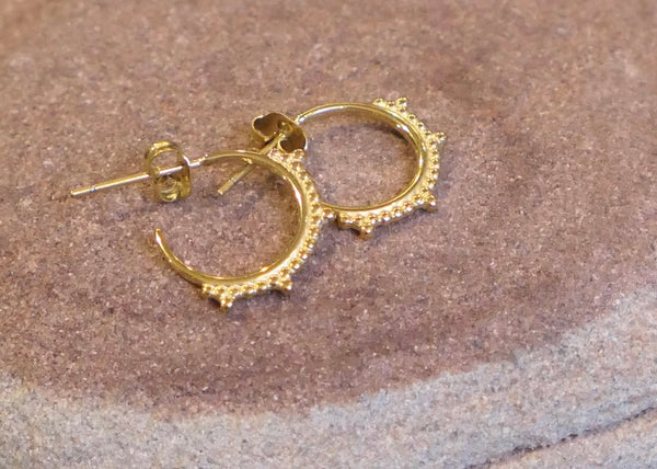 Bobble Half Hoop Earrings