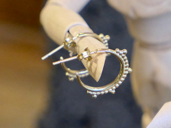 Bobble Half Hoop Earrings