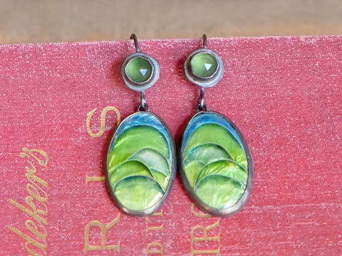 Cloisonné Landscape Earrings