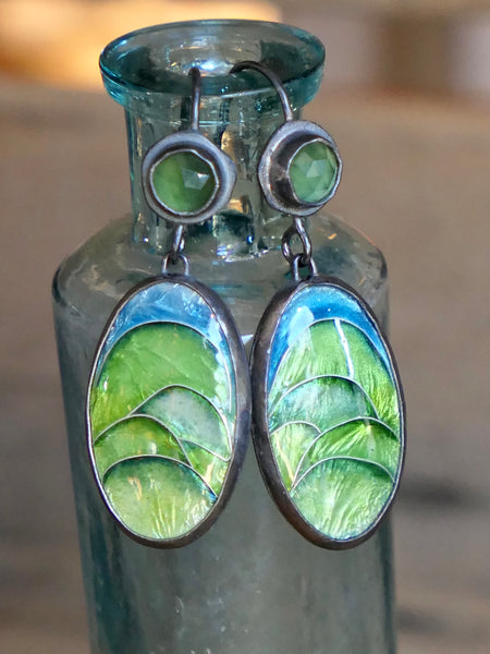Cloisonné Landscape Earrings