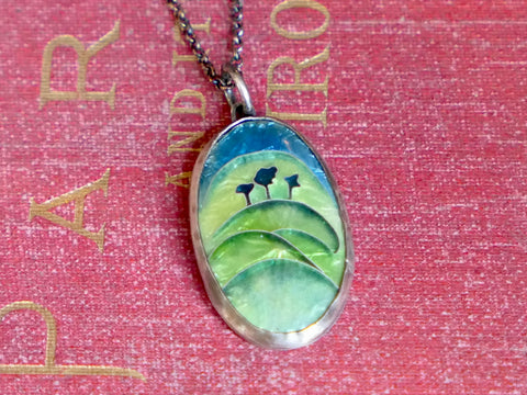 Cloisonné Landscape Pendant