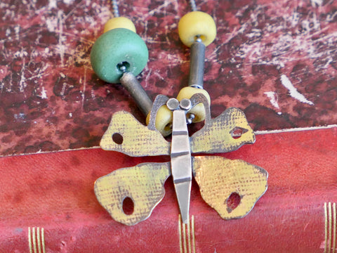 Yellow Butterfly Necklace