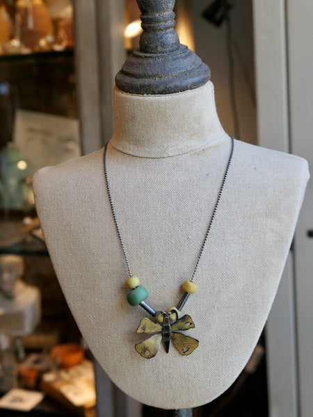 Yellow Butterfly Necklace