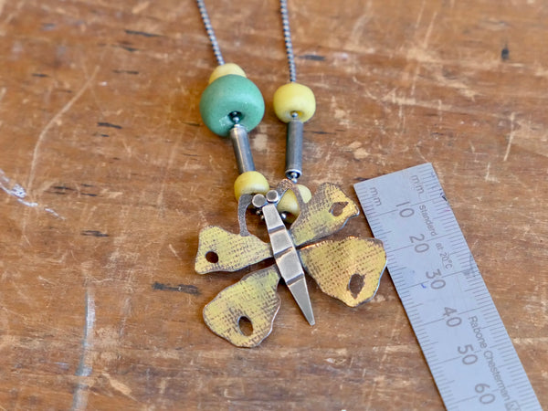 Yellow Butterfly Necklace