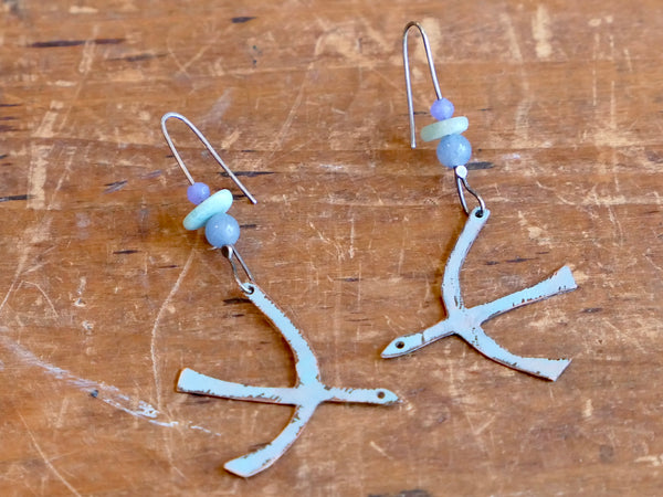 Skinny, Blue Bird Earrings