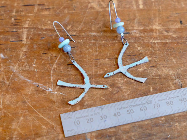 Skinny, Blue Bird Earrings