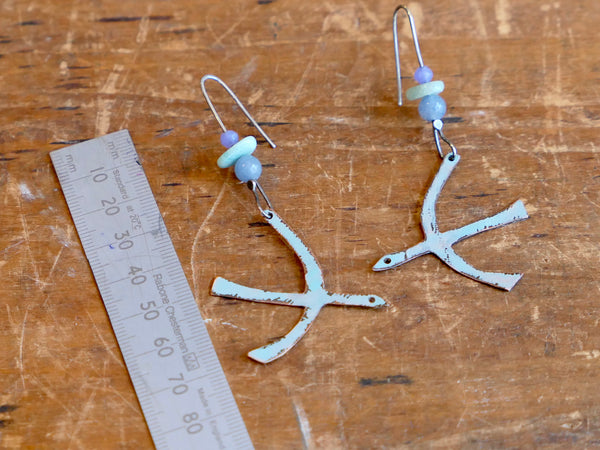 Skinny, Blue Bird Earrings