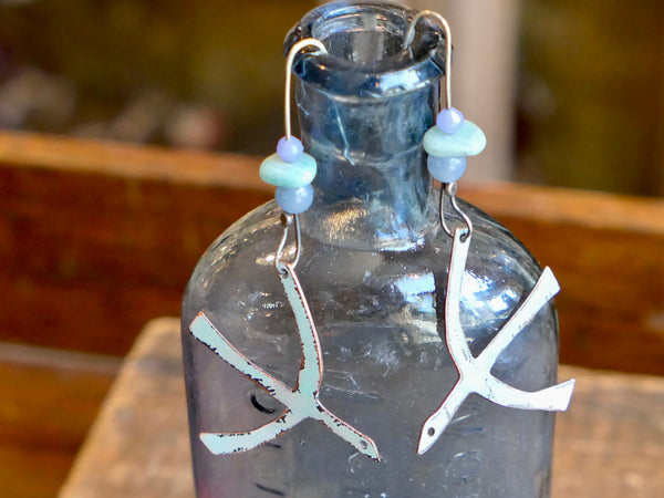 Skinny, Blue Bird Earrings