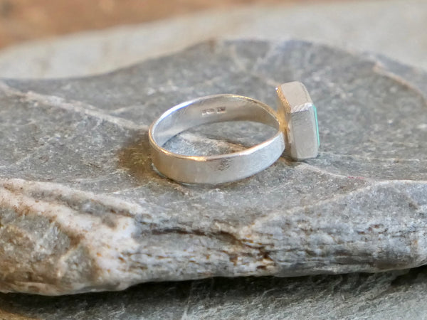 Peruvian Blue Opal and Silver Ring