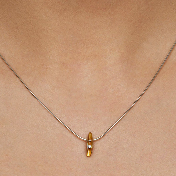 Small Trapped Necklace with Diamond
