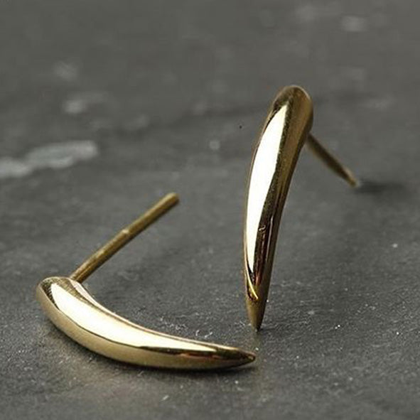 Small 18ct Gold Tusk Earrings