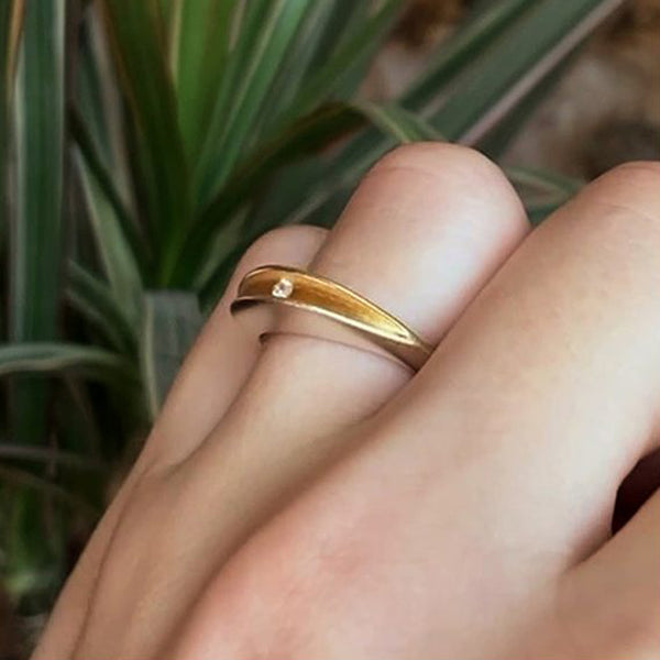 Partially Split Silver Shell Ring