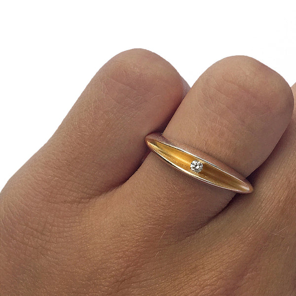 Partially Split Silver Shell Ring