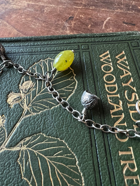 Fine Acorn Bracelet with Serpentine