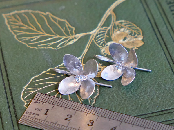 Chrysanthemum Earrings with Blue Topaz