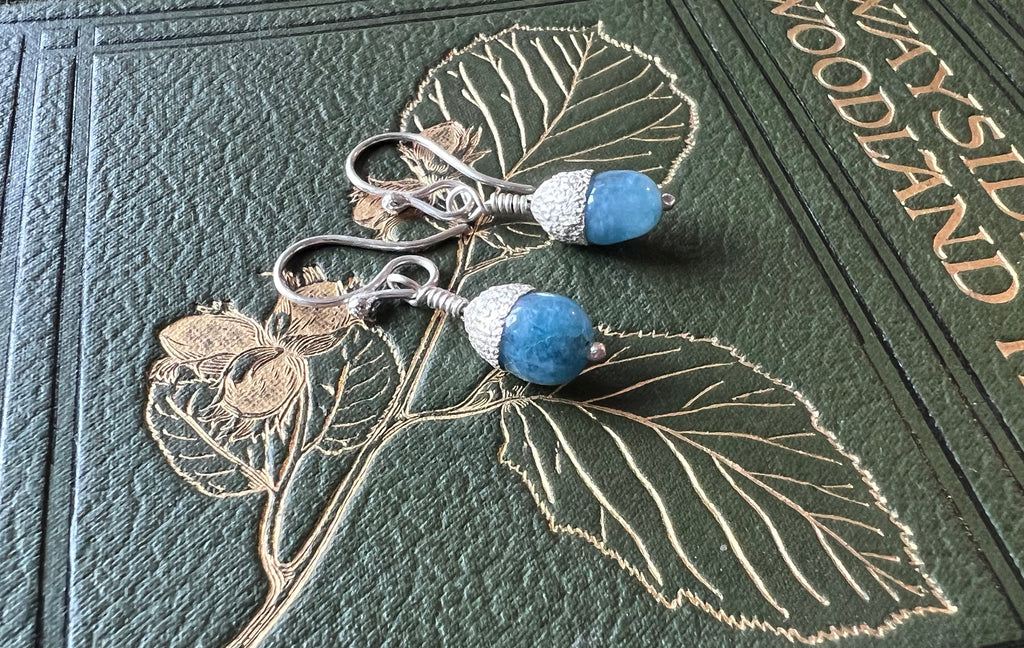 Acorn Earrings with Apatite