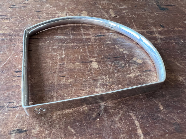 Holden Quarter Circle Geometric Silver Bangle