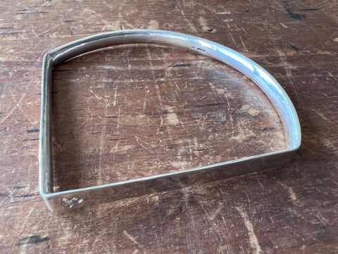 Holden Quarter Circle Geometric Silver Bangle