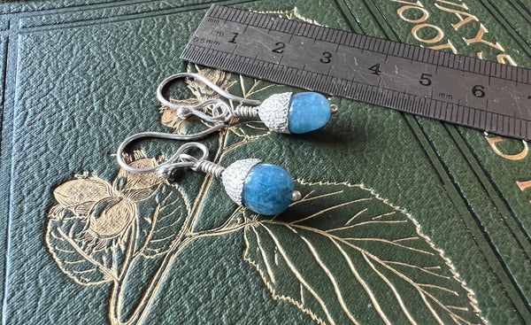 Acorn Earrings with Apatite