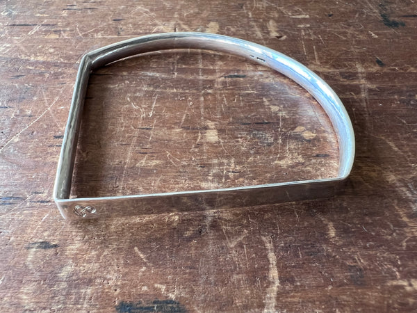 Holden Quarter Circle Geometric Silver Bangle