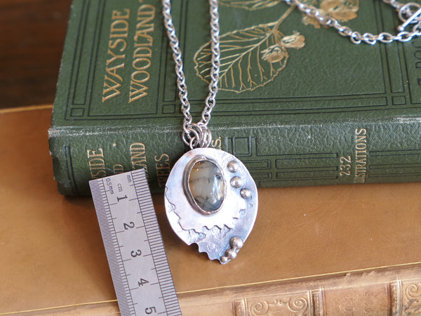 Vintage and Preloved Silver and Dendritic Agate Pendant