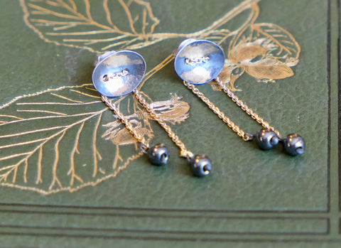 Pendulum Earrings with Hematite Beads