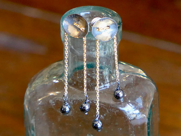 Pendulum Earrings with Hematite Beads