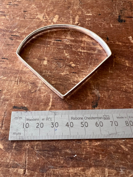 Holden Quarter Circle Geometric Silver Bangle
