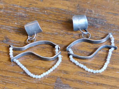 Fish Drop Earrings with Labradorite