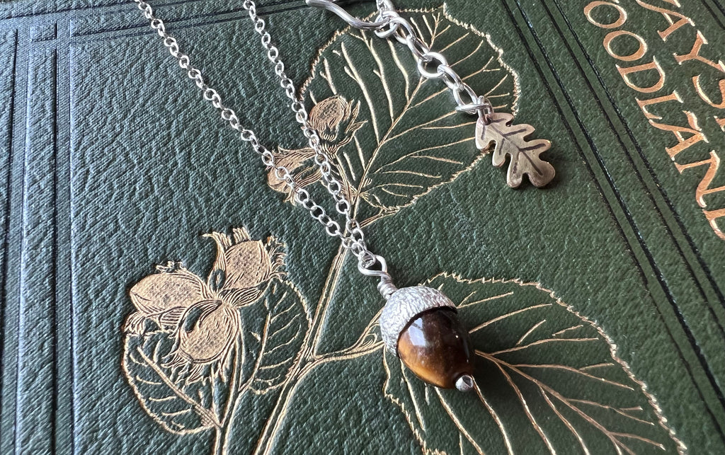 Extra Small Acorn Pendant with Tiger's Eye