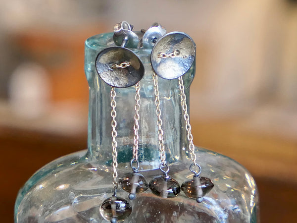 Pendulum Earrings with Smoky Quartz