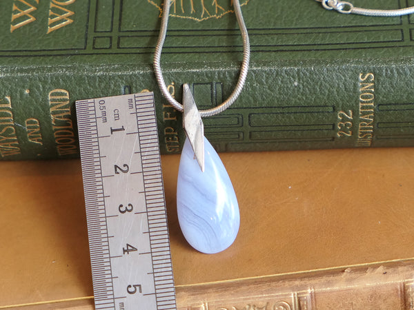 Vintage and Preloved Blue Lace Agate Pendant