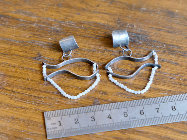 Fish Drop Earrings with Labradorite