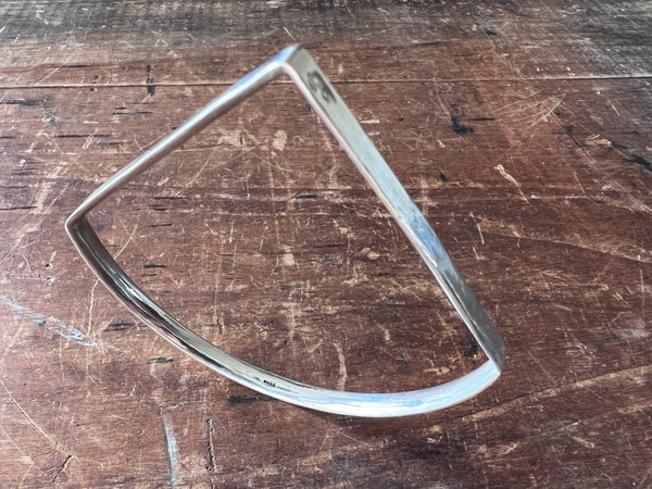 Holden Quarter Circle Geometric Silver Bangle