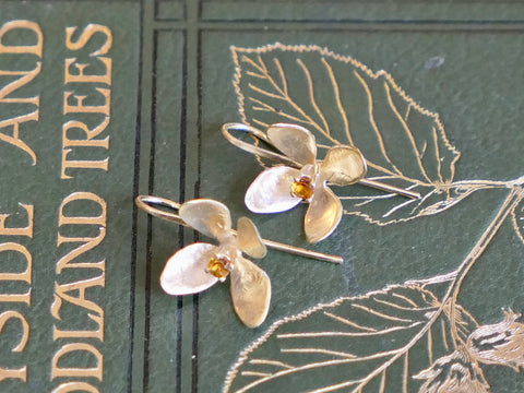 Dahlia Earrings with Citrine