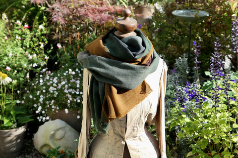 Brown Storm Wool and Modal Ombre Scarf