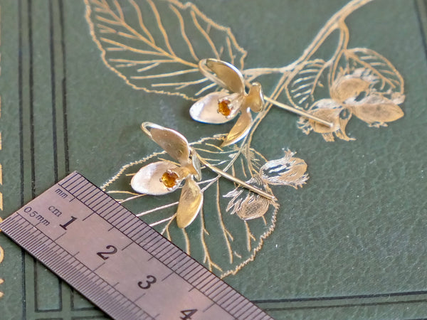 Dahlia Earrings with Citrine