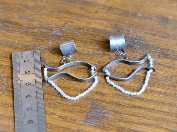 Fish Drop Earrings with Labradorite