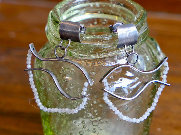 Fish Drop Earrings with Labradorite